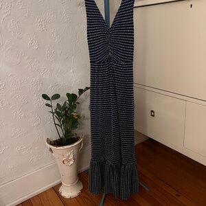 Dark Indigo & Polka Dot Dress